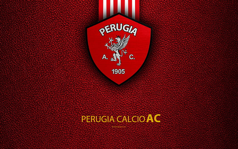 Perugia Calcio 1905 Italian football club, Perugia FC logo, Perugia, Italy, Serie B, leather texture, football, Italian Football Championships, HD wallpaper