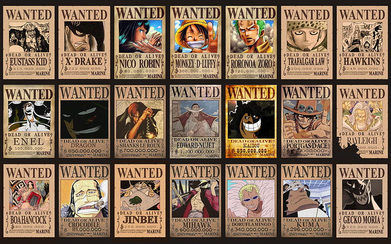 Pirates Most Wanted, pirates, most wanted, luffy, one piece, HD wallpaper
