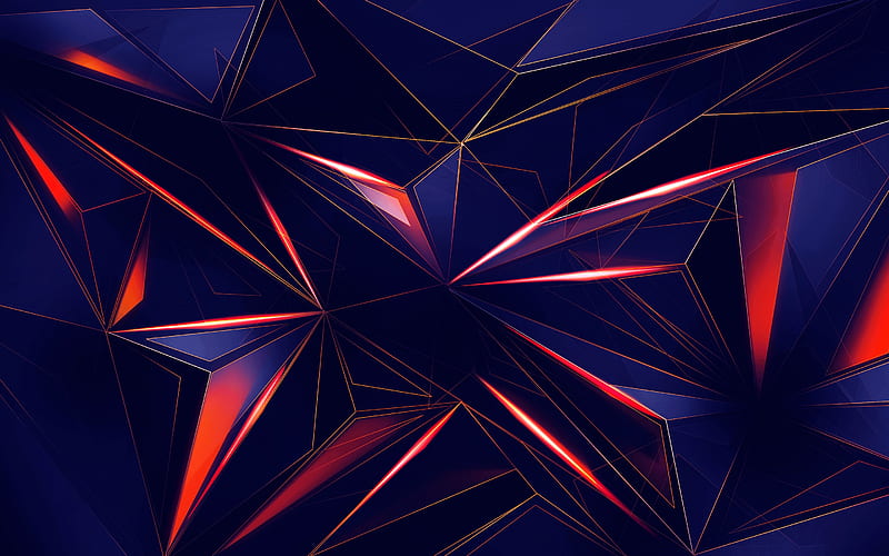 3d Geometric Triangles Abstract Design, HD wallpaper