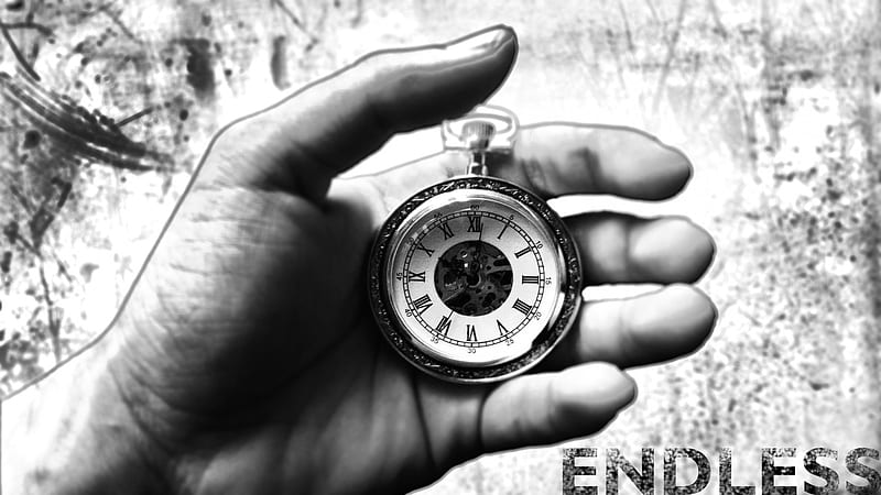 Endless Time, time, hand, clock, abstract, frozen, endless, HD wallpaper