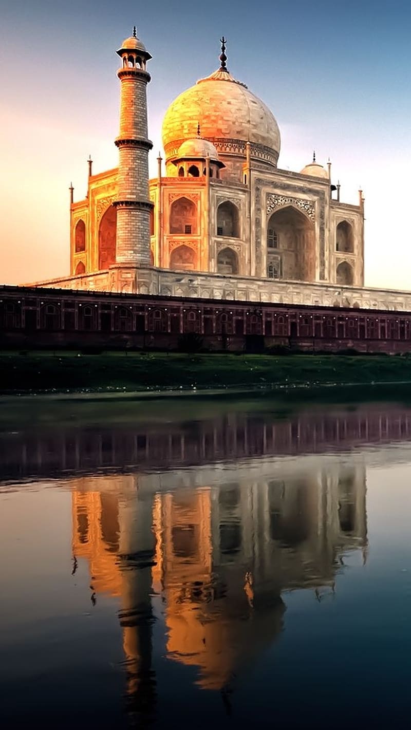 Best Scenery, Taj Mahal Side View, taj mahal, side view, reflection, architecture, HD phone wallpaper