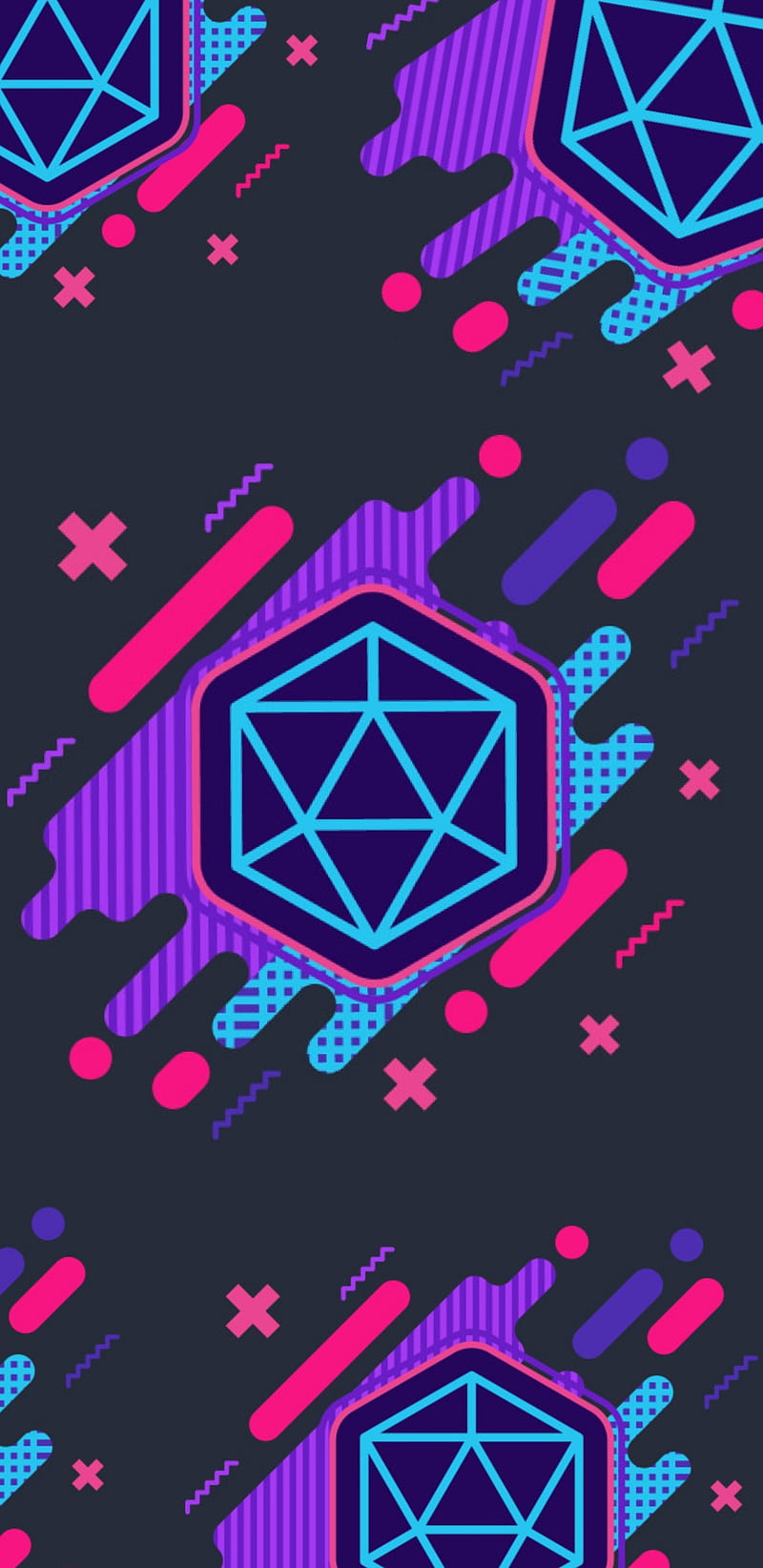 Neon dice, abstract, dm, dnd, dragons, dungeons, rpg, tabletop, HD phone wallpaper