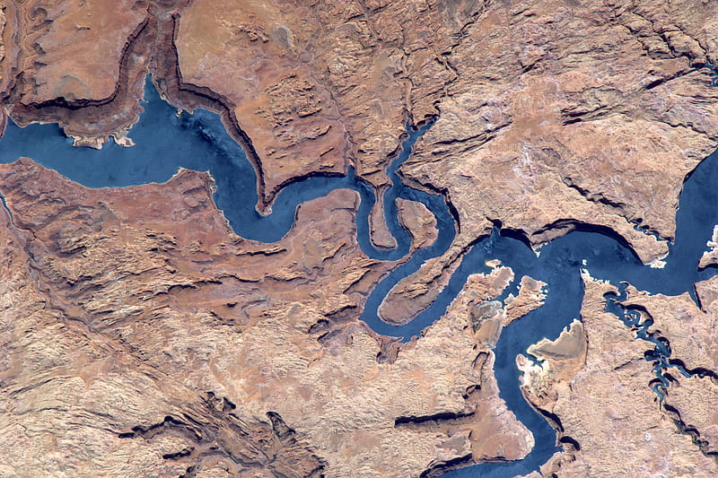 Lake Powell, Utah, USA, utah, powell, space, nespoli, lake, paolo, usa, nasa, iss, esa, HD wallpaper
