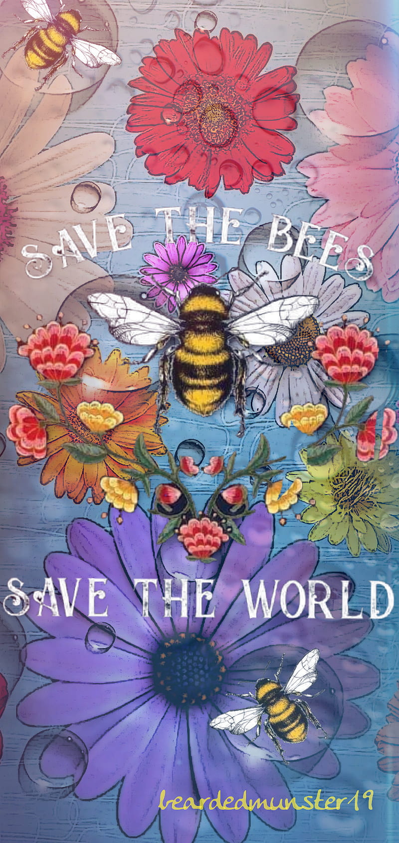 Save the bees , bees, earth, flowers, honey, honeybees, miel, natural, nature, planet, saving, HD phone wallpaper