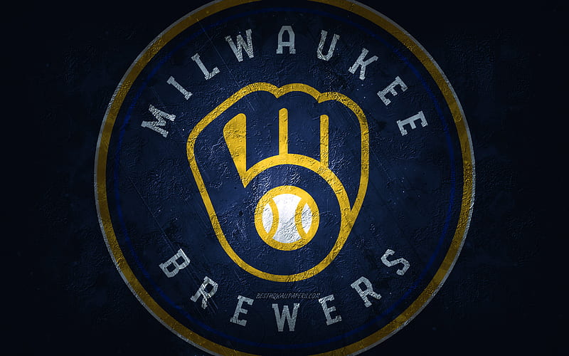 Download wallpapers 4k Milwaukee Brewers grunge baseball club MLB  America USA Major League Baseball stone texture baseball for desktop  with resolution 3840x2400 High Quality HD pictures wallpapers
