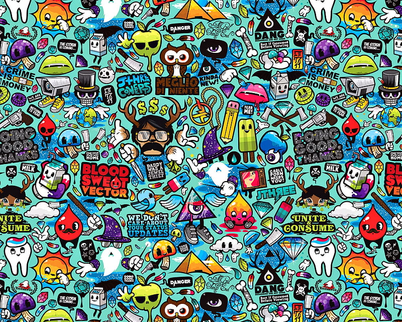 stickers, cool, HD wallpaper