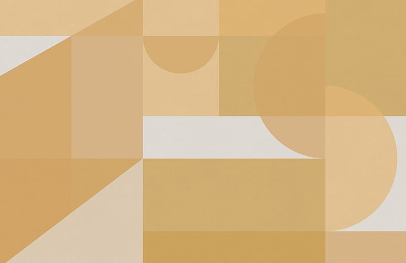 Yellow Geometric Shapes Modern Bauhaus Mural, HD wallpaper | Peakpx