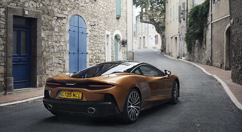 2020 McLaren GT (Color: Burnished Copper) - Rear Three-Quarter , car, HD wallpaper