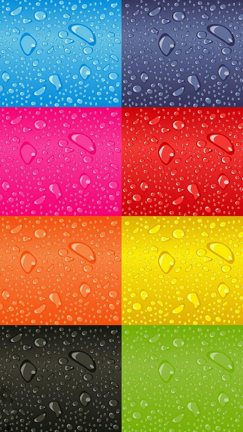 Rain Drops, colorful, square, wet, HD phone wallpaper