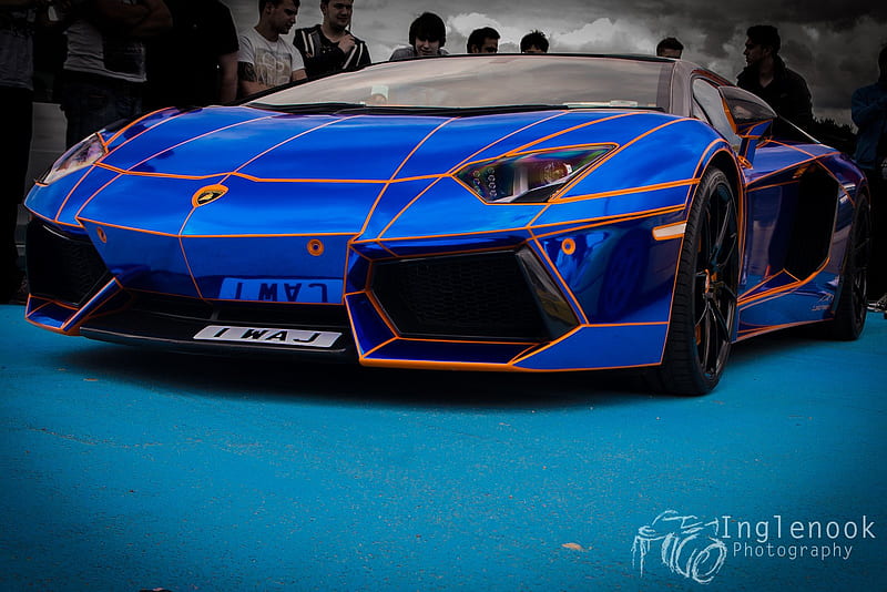 lamborghini, Aventador, Lp700 4, Chrome, Blue, Tuning, Supercars / and Mobile Background, Sky Blue Lamborghini, HD wallpaper