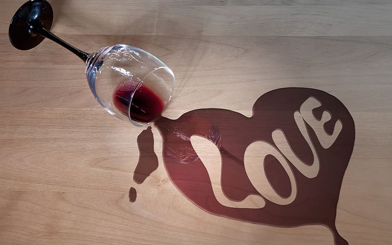 Love, Glass, Heart, Artistic, Wine, HD wallpaper | Peakpx