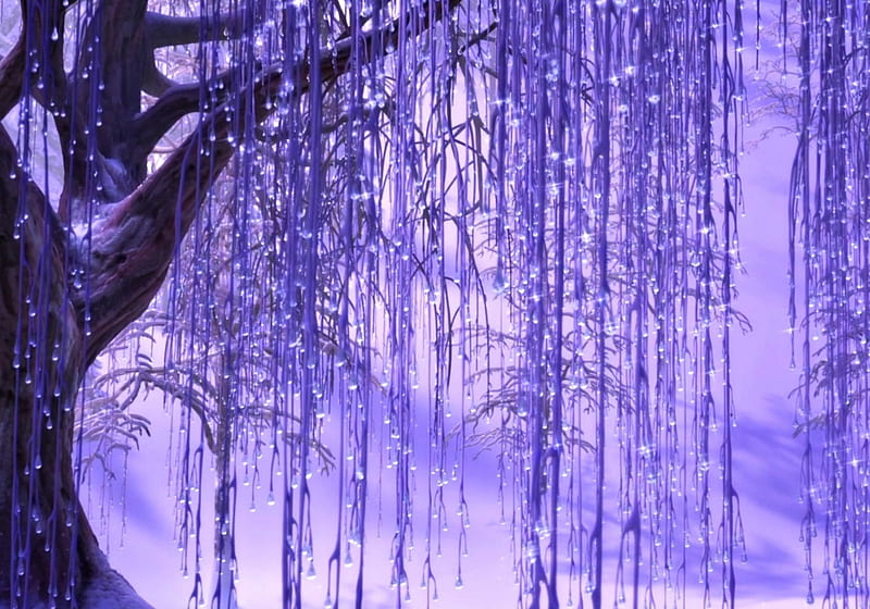 Frozen, tree, fantasy, purple, movie, ice, branch, disney, HD wallpaper