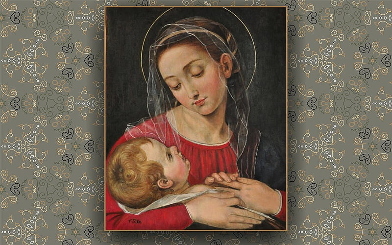 Mary and Jesus, Virgin, Mary, Child, Jesus, HD wallpaper