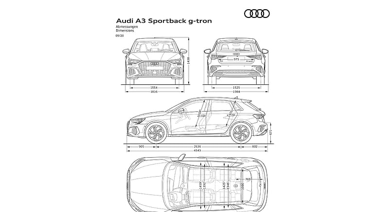 2021 Audi A3 Sportback 30 g-tron - Dimensions , car, HD wallpaper