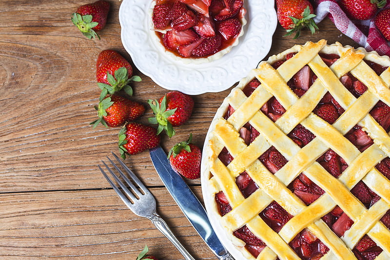 Food, Pie, Berry, Strawberry, Fruit, Still Life, HD wallpaper