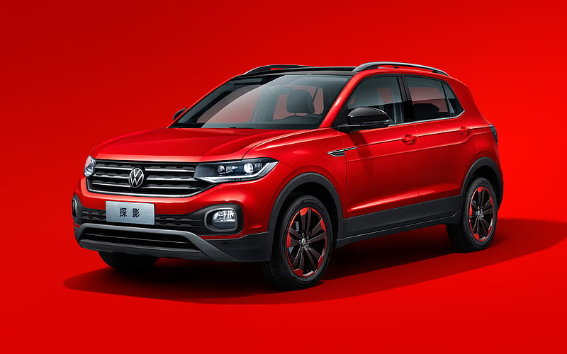 Volkswagen Tacqua crossovers, 2020 cars, red background, 2020 Volkswagen Tacqua, german cars, Volkswagen, HD wallpaper