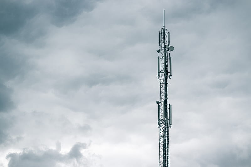 gray radio tower under the cloudy sky during daytime, HD wallpaper