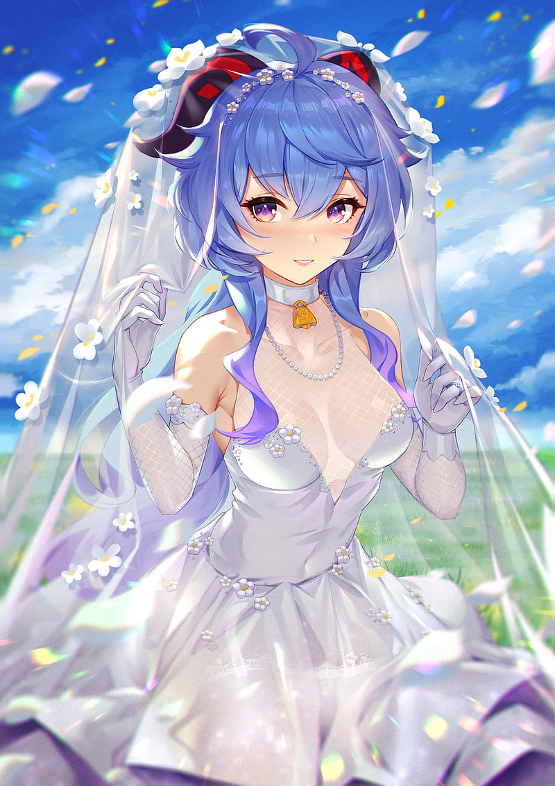 Anime Bride, rose, veil, bride, floral, blossom, anime, hot, beauty, anime  girl, HD wallpaper | Peakpx
