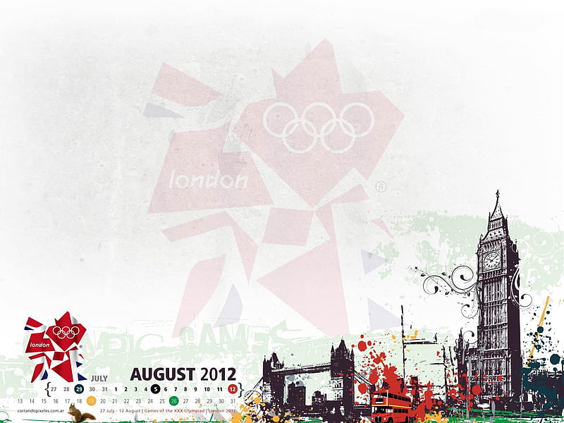 London 2012 Olympic Games-August 2012 calendar, HD wallpaper
