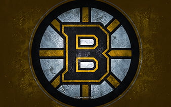 Patrice Bergeron, Boston Bruins, NHL, Canadian hockey player, portrait,  yellow stone background, HD wallpaper