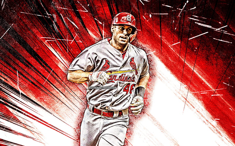 Paul Goldschmidt, grunge art, MLB, St Louis Cardinals, pitcher