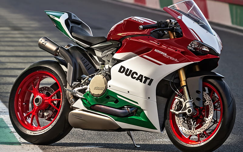 Ducati 1299 Panigale R, 2017, Race bike, cool bike, italy color, sports bike, italian motorcycles, Ducati, HD wallpaper