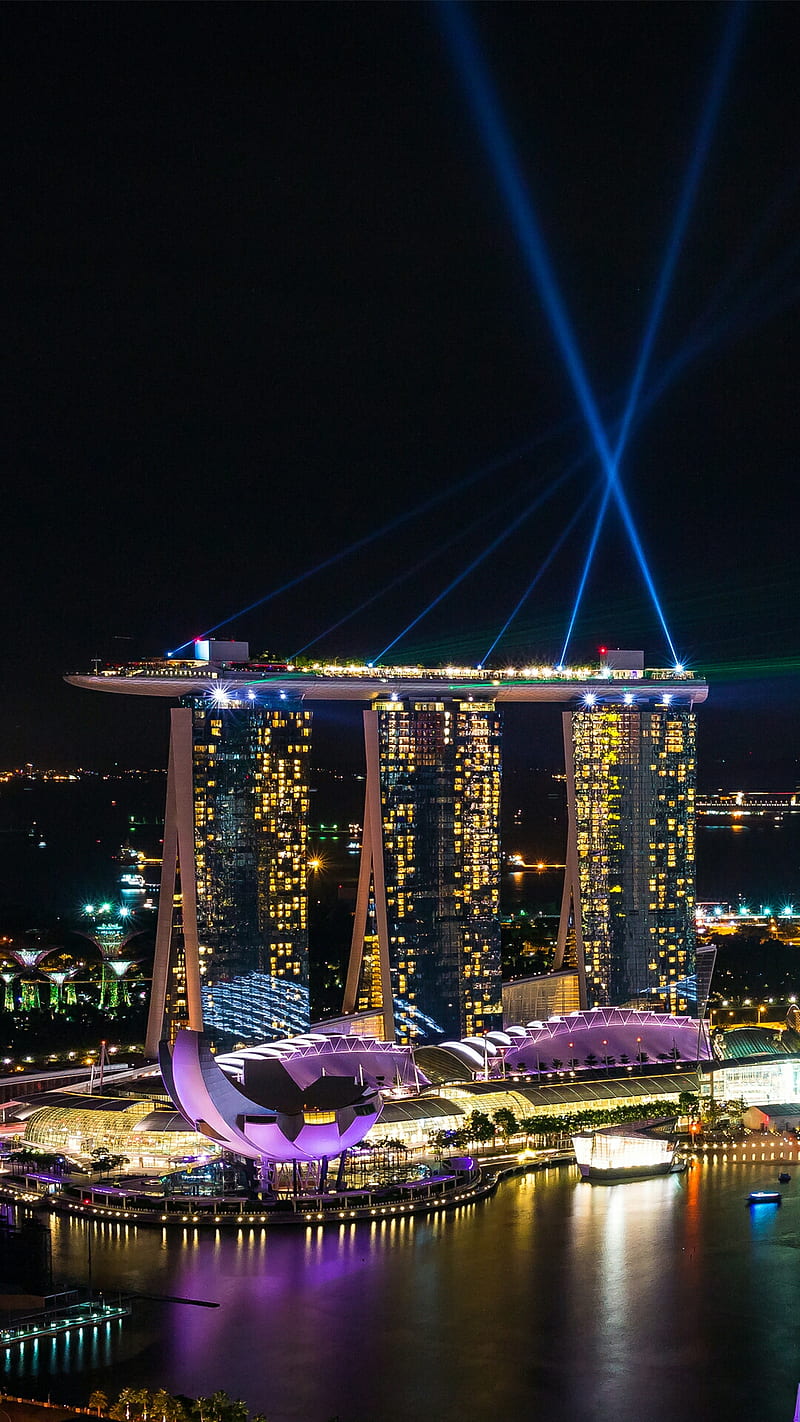 Singapore, city, lights, HD phone wallpaper | Peakpx