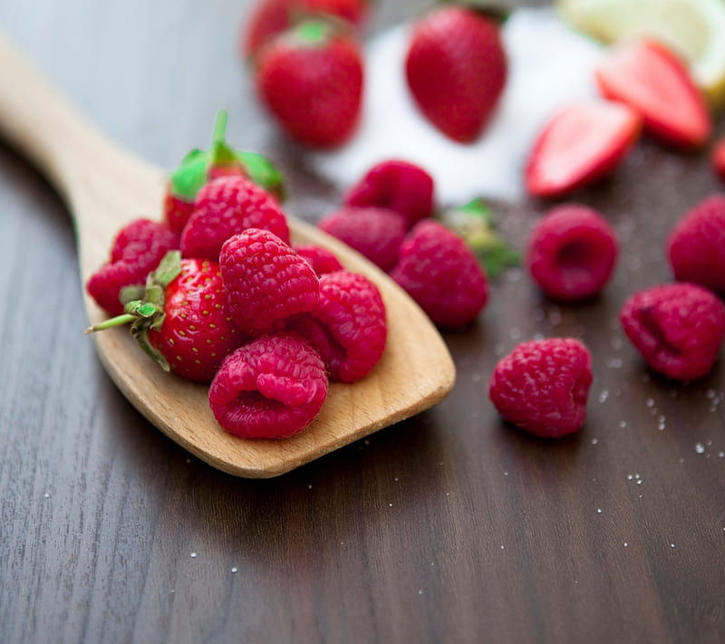 Raspberries, fruit, HD wallpaper