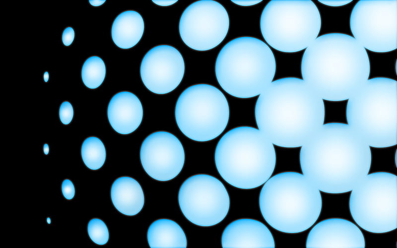 3D Lights, 3d, black, white, halftone, lights, blue, HD wallpaper