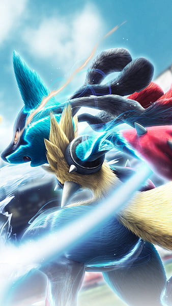 Lucario and Greninja, nintendo, pokemon, HD phone wallpaper