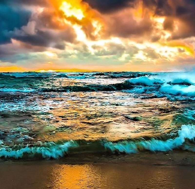 Early Morning in Kauai, Ocean, Morning, Sky, Nature, HD wallpaper