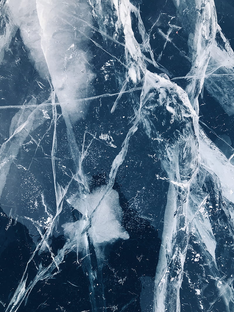 cracked on ice surface, HD phone wallpaper