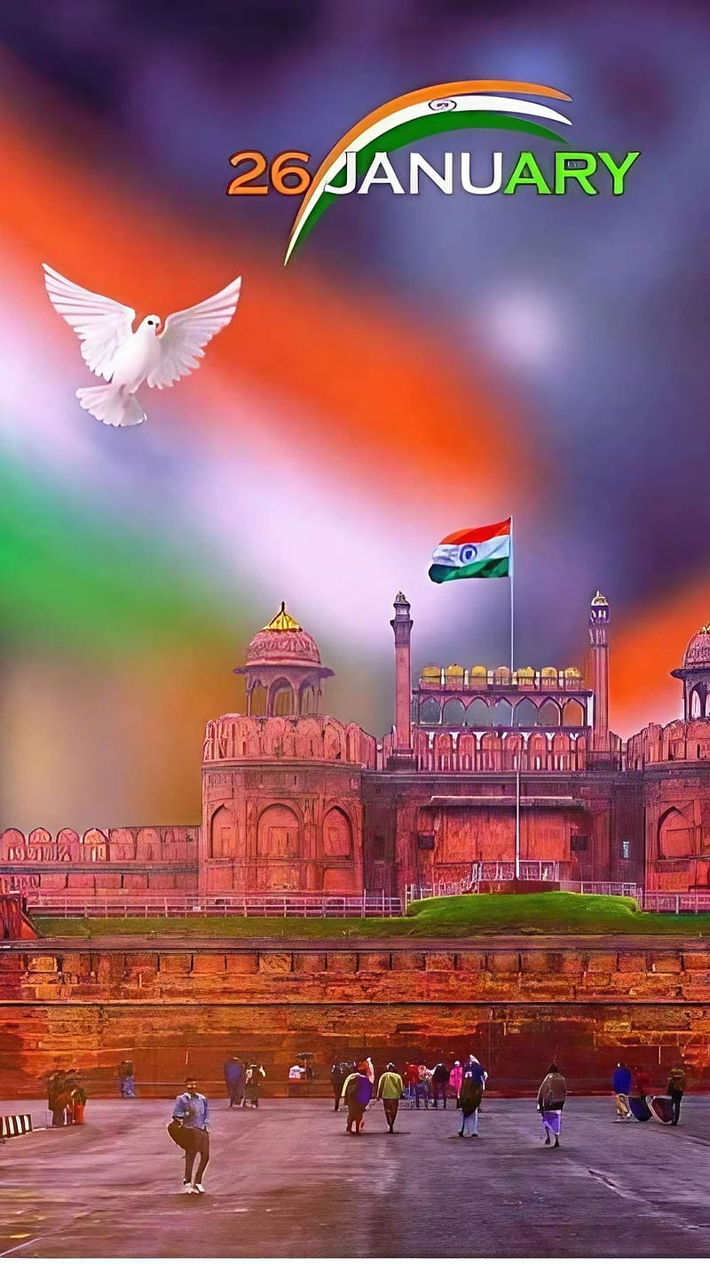 26 January Ke, Red Fort Of Delhi, red fort, HD phone wallpaper