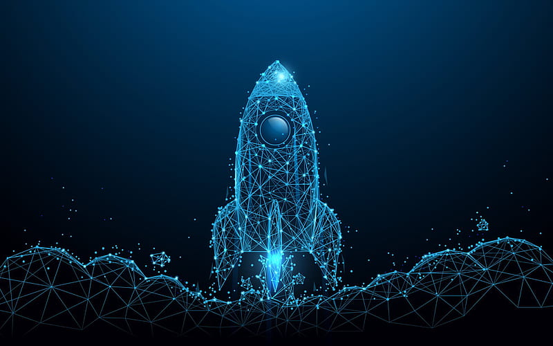 Rocket on a blue background, blue lines rocket, startup blue background,  startup concepts, HD wallpaper | Peakpx
