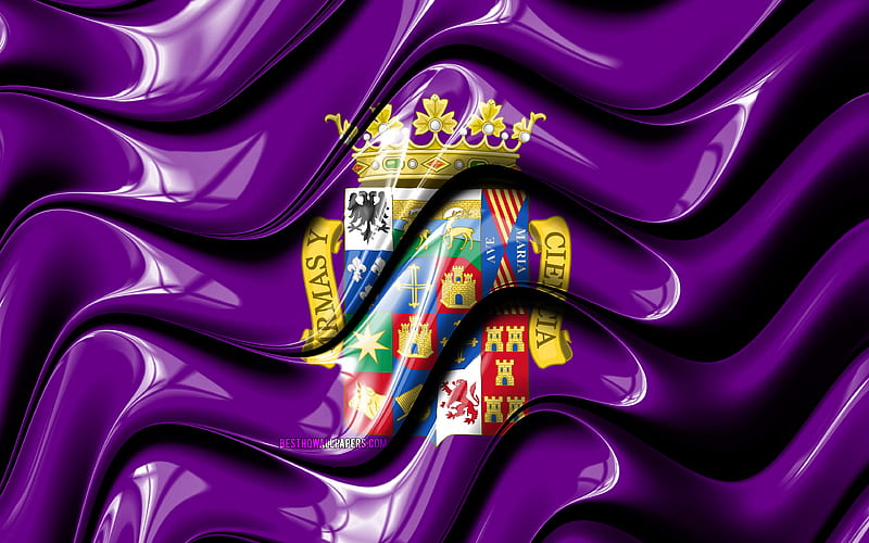 Palencia flag Provinces of Spain, administrative districts, Flag of Palencia, 3D art, Palencia, spanish provinces, Palencia 3D flag, Spain, Europe, HD wallpaper