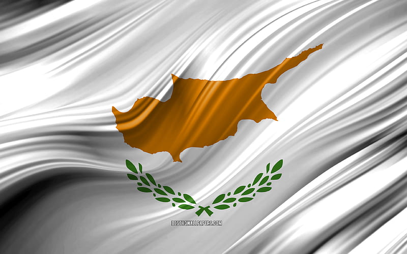 Cypriot flag, European countries, 3D waves, Flag of Cyprus, national symbols, Cyprus 3D flag, art, Europe, Cyprus, HD wallpaper