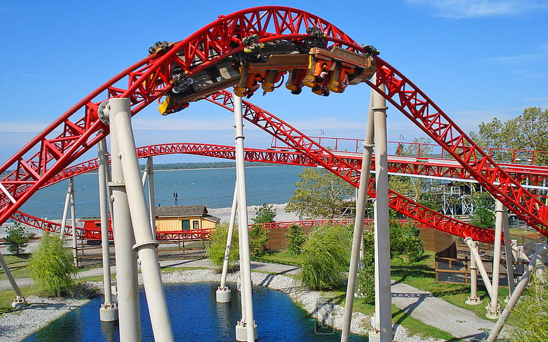 coaster, rollar, six, flags, HD wallpaper