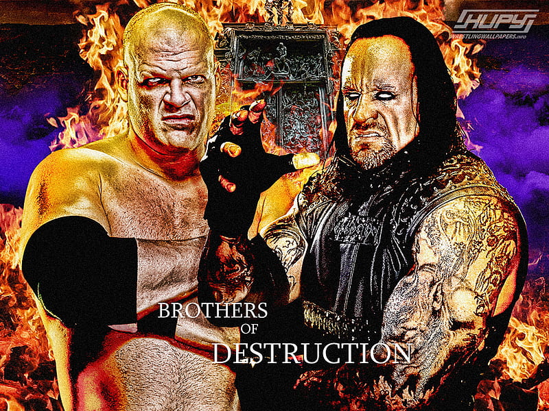 The Brothers of Destruction, kane, brothers, destruction, cane, bod, undertaker, HD wallpaper