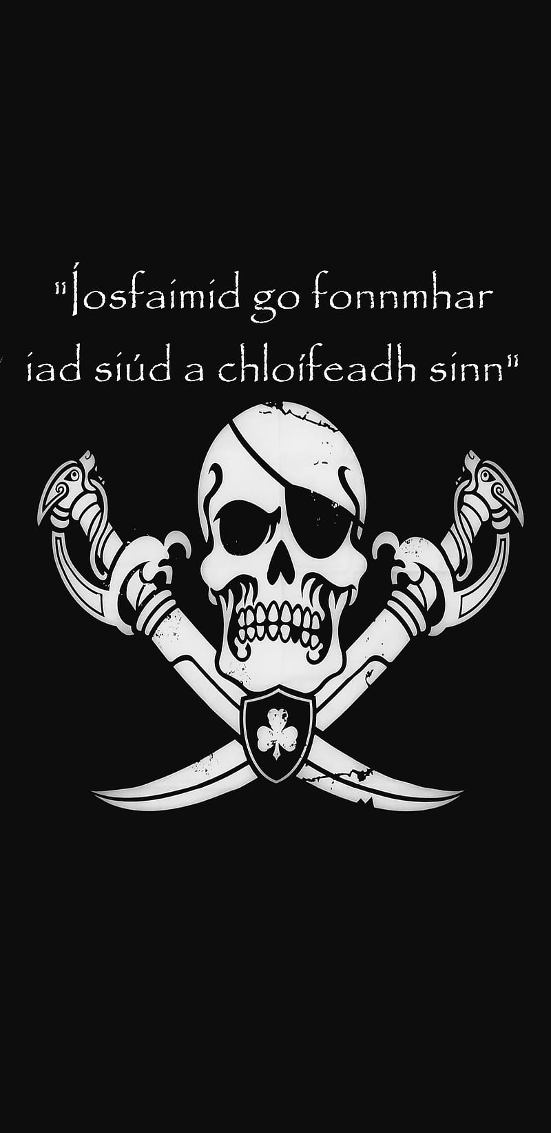 Irish Jolly Roger 2, creator24457, home screen, irish ga, irish gaelic, jolly roger, lock screen, pirate, skull, HD phone wallpaper