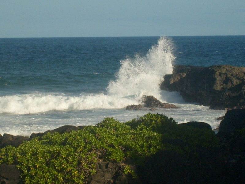 Untitled , ocean crashing over rocks in mauritius, HD wallpaper