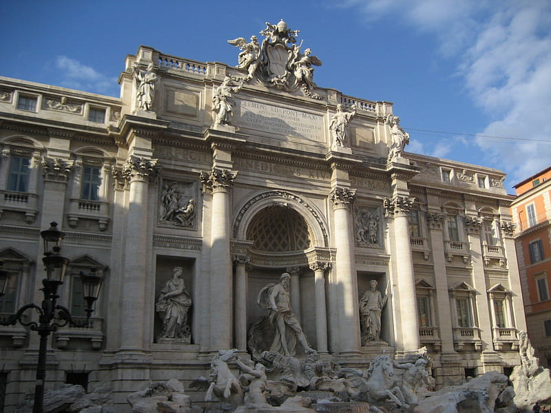 Fontana di Trevi in Rome, Italy, architecture, rome, monuments, ancient, HD wallpaper