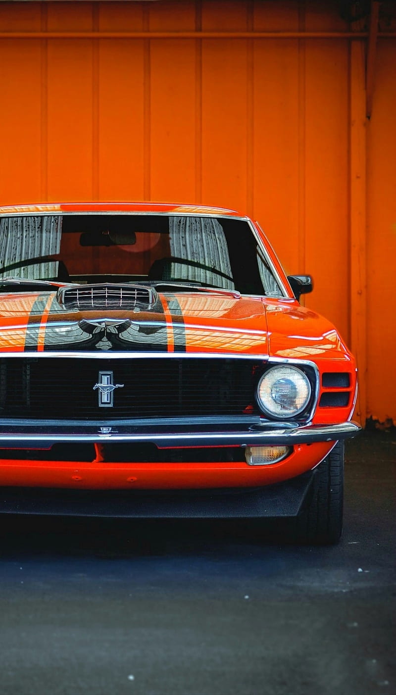 Red Mustang, car, classic, dodge, muscle car, race, race car, speed, super car, HD phone wallpaper
