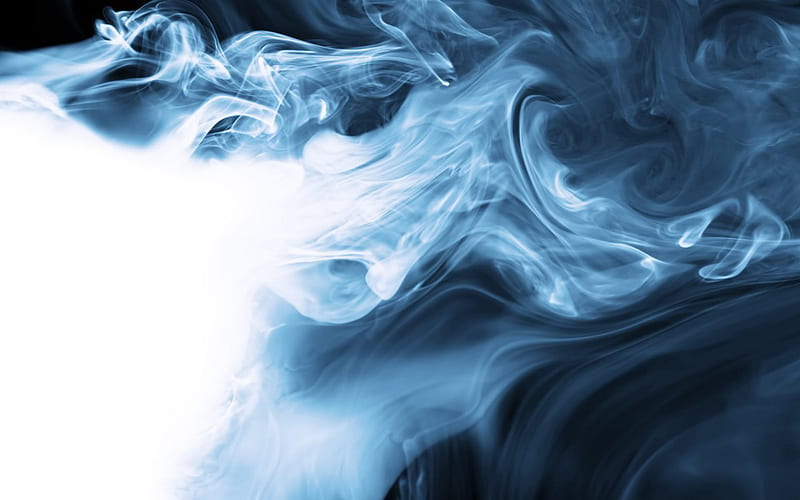blue smoke, art, amazing, black, magic, abstract, fantasy, 3d, string, color, smoke, white, blue, HD wallpaper