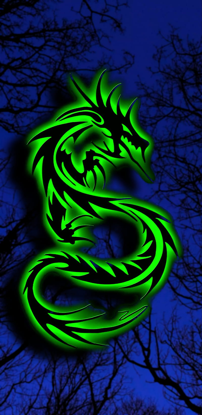 Suspended , dragon, neon, HD phone wallpaper