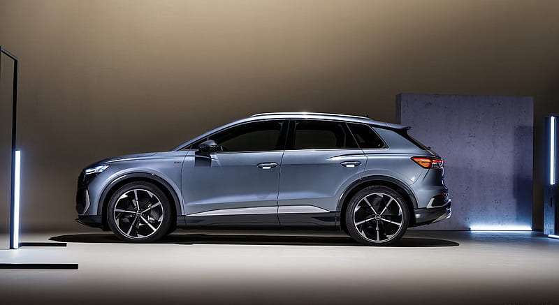 2022 Audi Q4 e-tron (Color: Geyser Blue Metallic) - Side , car, HD wallpaper