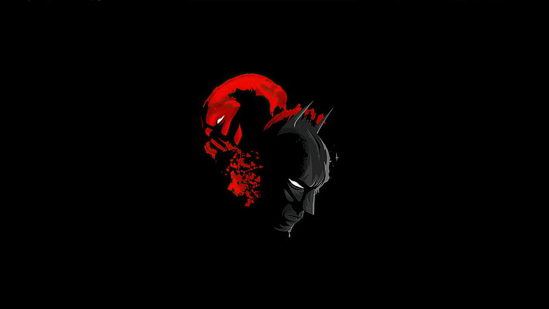 Batman And Red Hood Minimalism, batman, red-hood, superheroes, artwork, minimalism, HD wallpaper