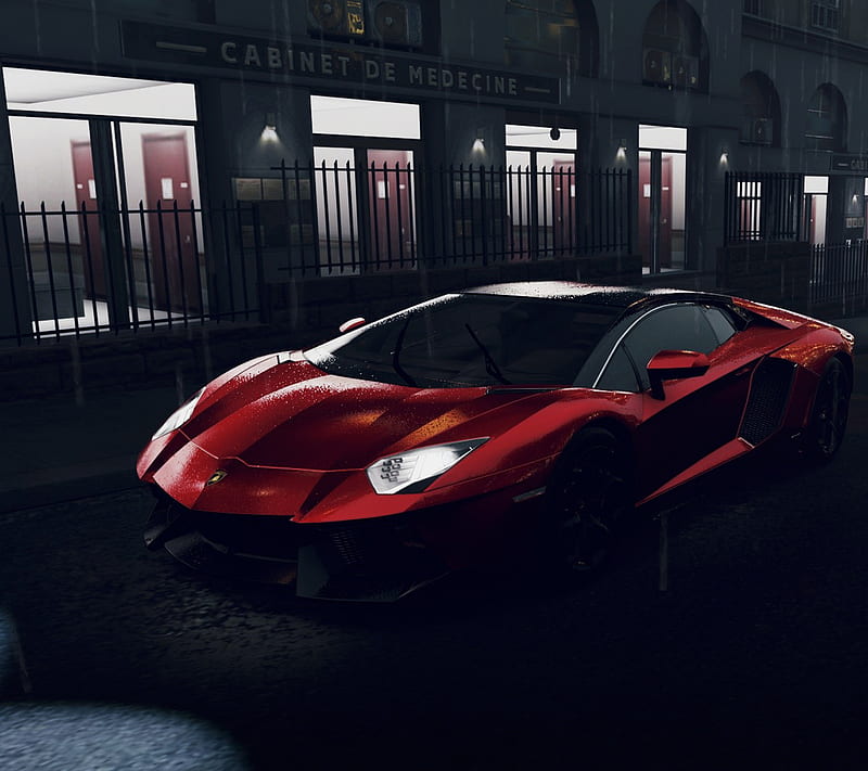 Red aventador 2, italian, lamborghini, night, supercar, HD wallpaper |  Peakpx