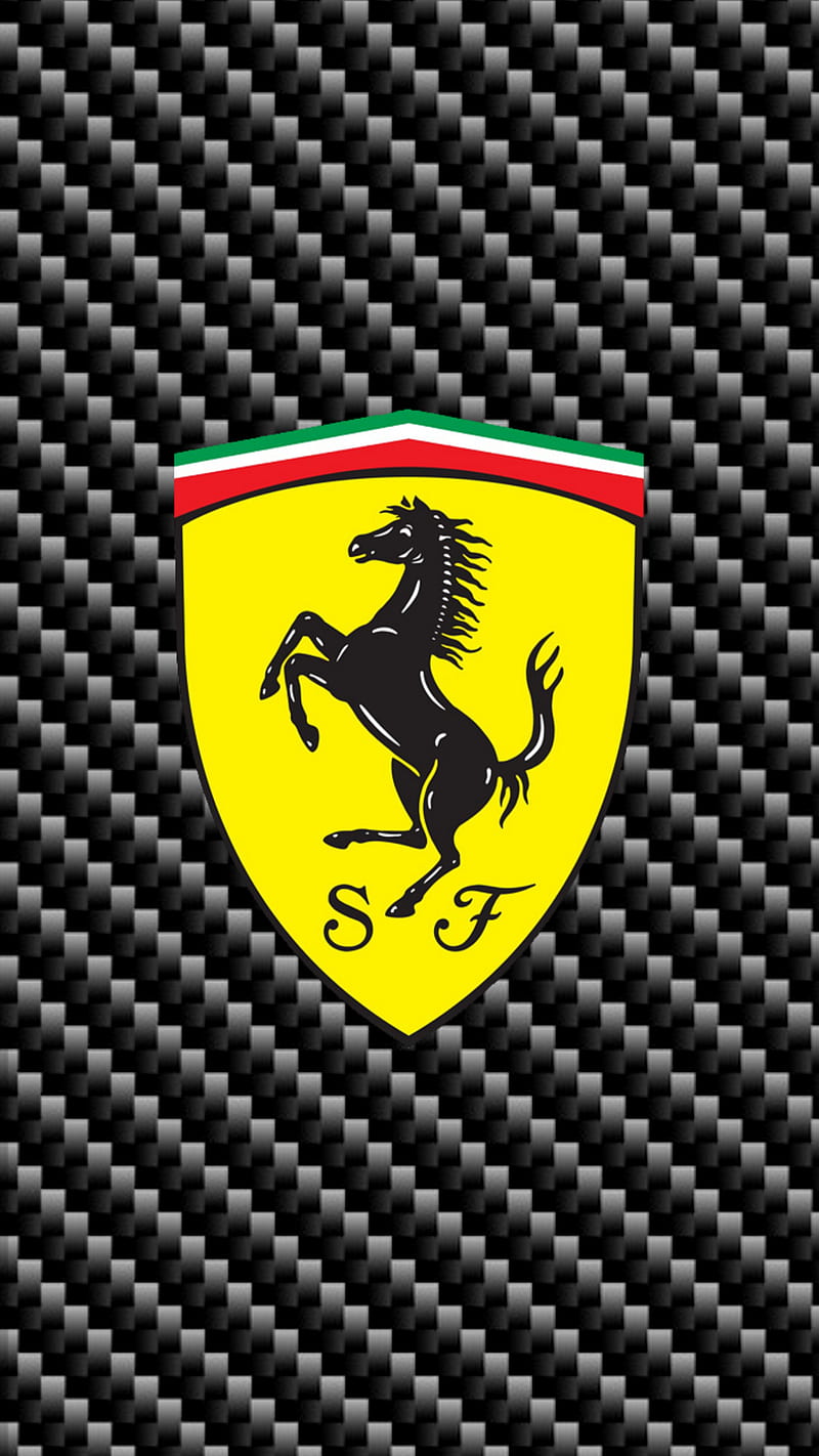 Ferrari Amoled, carbon, carbon fiber, fiber, italian, italy, logo, super amoled, HD phone wallpaper