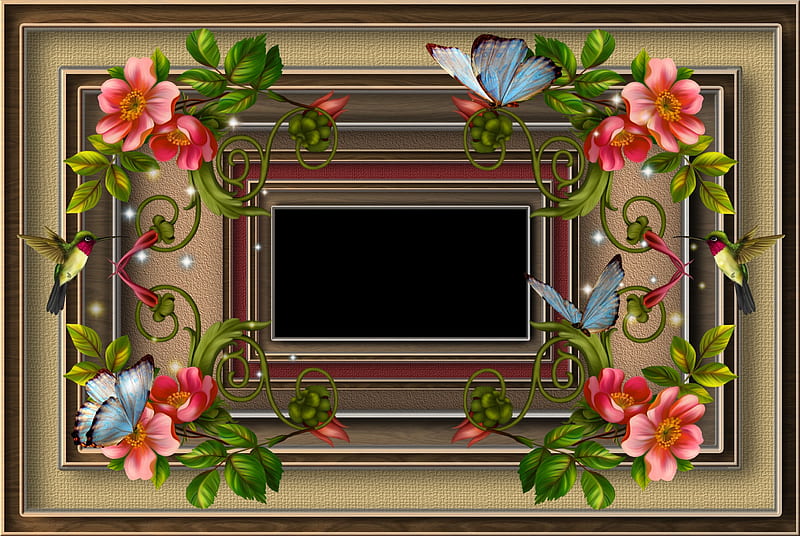 ✫Perfect Frame✫, perfect frame, designs, frames, love four seasons, butterflies, attractions in dreams, creative pre-made, stock , curling vines, clipart, flowers, humming birds, butterfly designs, HD wallpaper