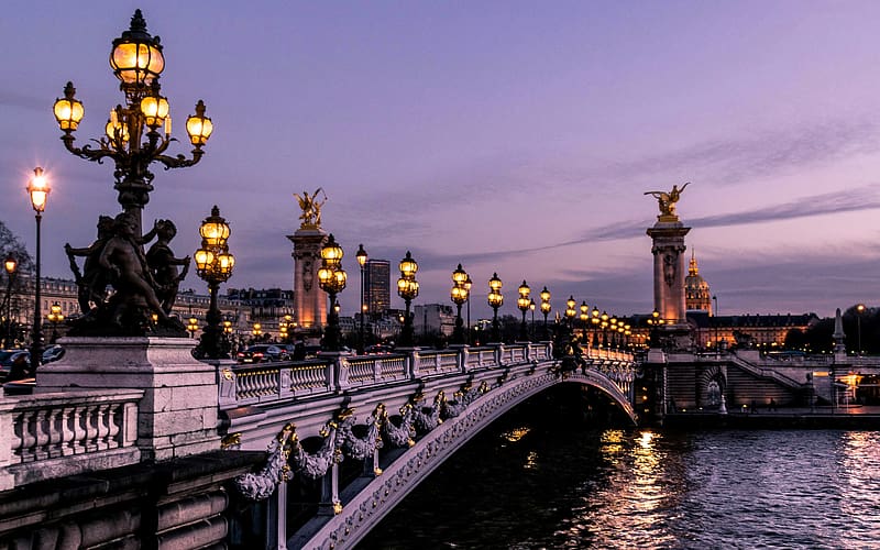 Parisian Bridge Seine France 2024 Olympic Games, HD wallpaper
